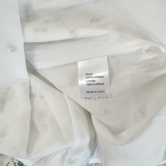 NWT Petal + Pup Leticia White/BlueFloral Tie-Shoulder Smocked Midi Dress size M - Picture 7 of 8